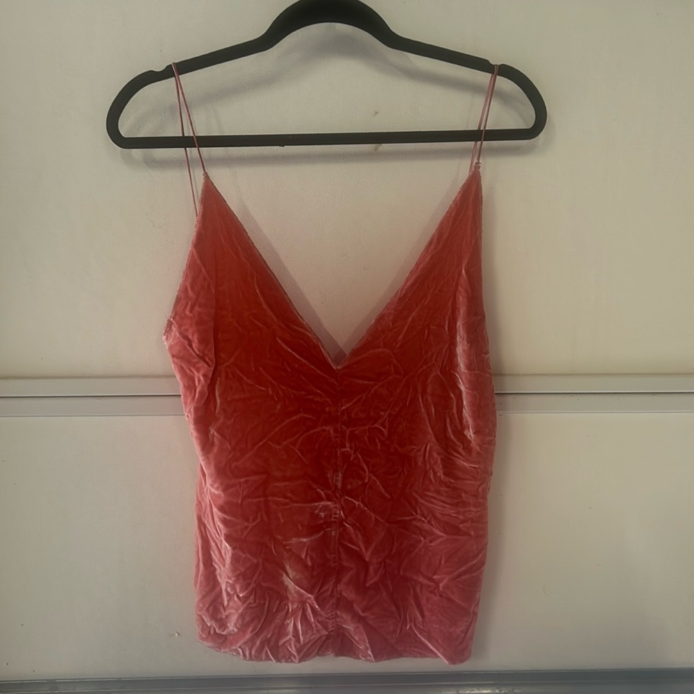 Velvet salmon colored tank top